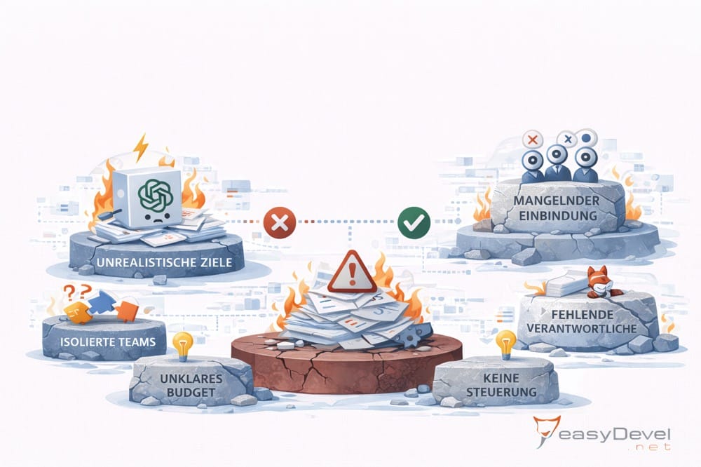 7 typische Ursachen für gescheiterte Softwareprojekte in KMU