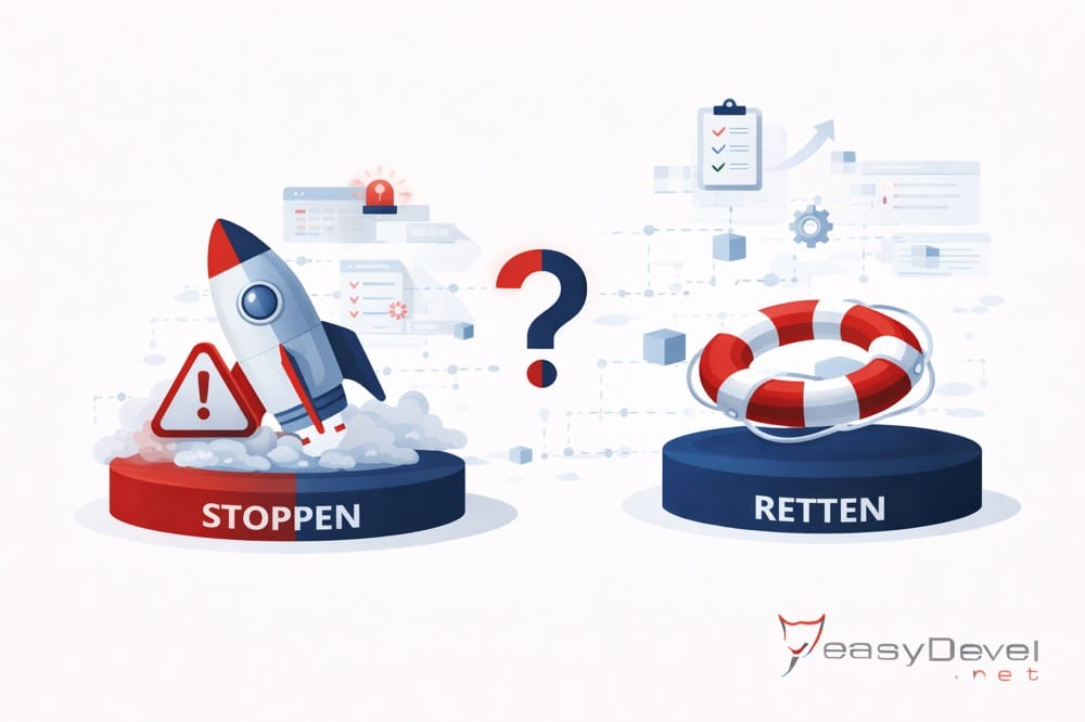 Softwareprojekt stoppen oder retten? Eine Entscheidungshilfe